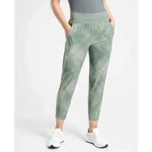 Athleta‎ Nolita Slim Tapered Printed Crop Pant Plus Size 26 Green NWOT